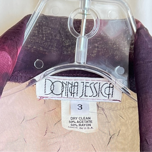 VTG1980s Donna Jessica size 3 Sheer Purple Cropped Long Sleeve Blouse - Picture 2 of 16